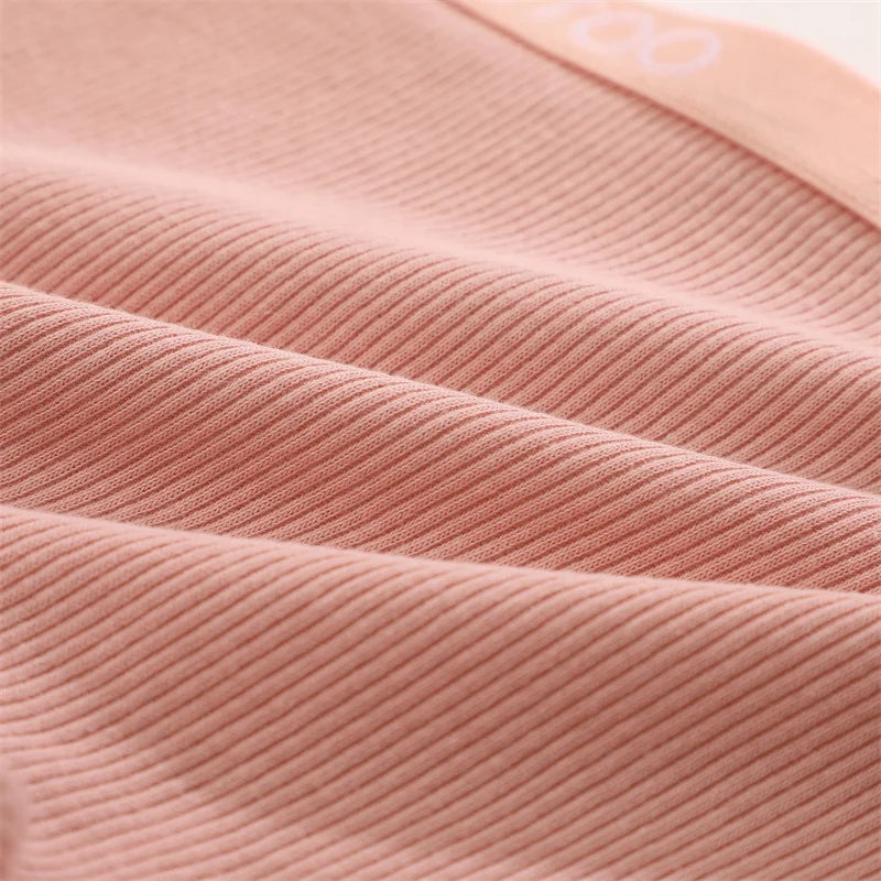 5PCS Women's Cotton Fabric Panties Fashion Letter Solid Color Boyshorts Seamless Cozy Breathable Sports Boxers Female Lingerie