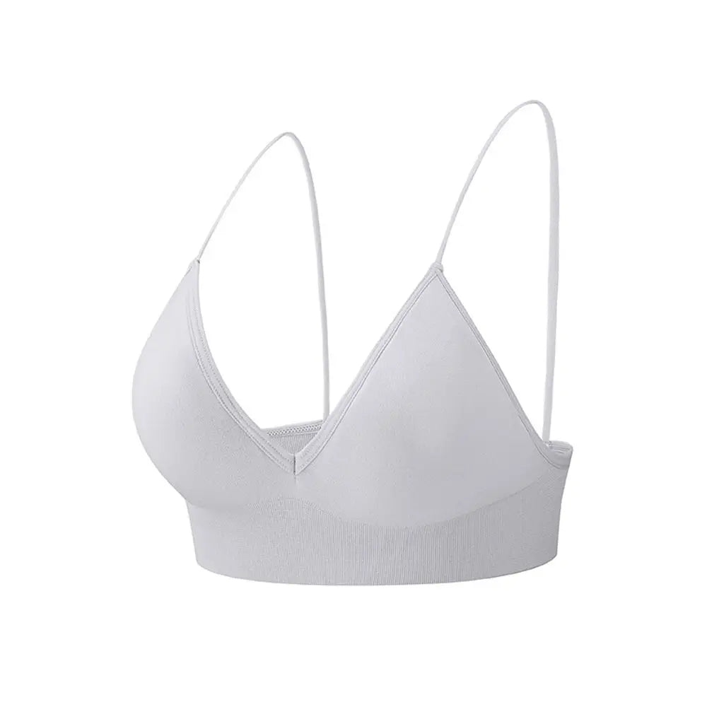 Thin Boneless Push Up Seamless Deep V  Bralettes Women Crop Top Fitness Yoga Top Sports Bra
