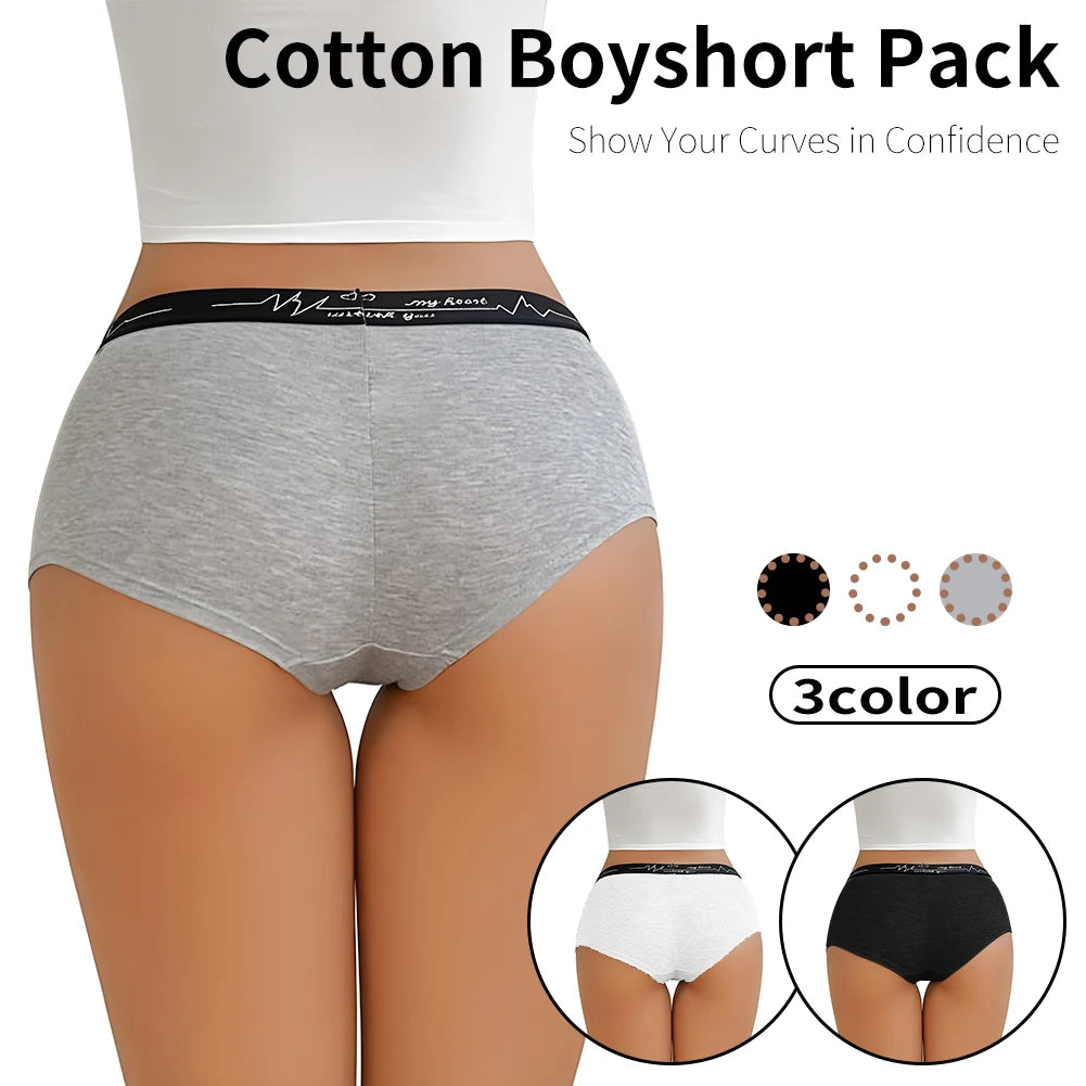Ladies Solid color boxers Briefs Comfortable Female Underwear Sporty Style Casual Sexy Panties for Women S-XL