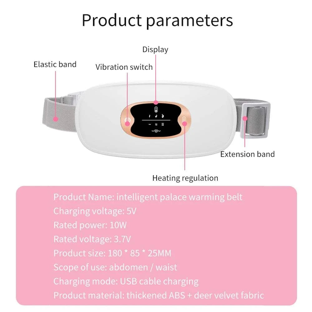 Electric Heating Waist Massage Belt Abdominal Menstrual Heating Pad Belly Warm Palace Belt for Period Cramp Relief