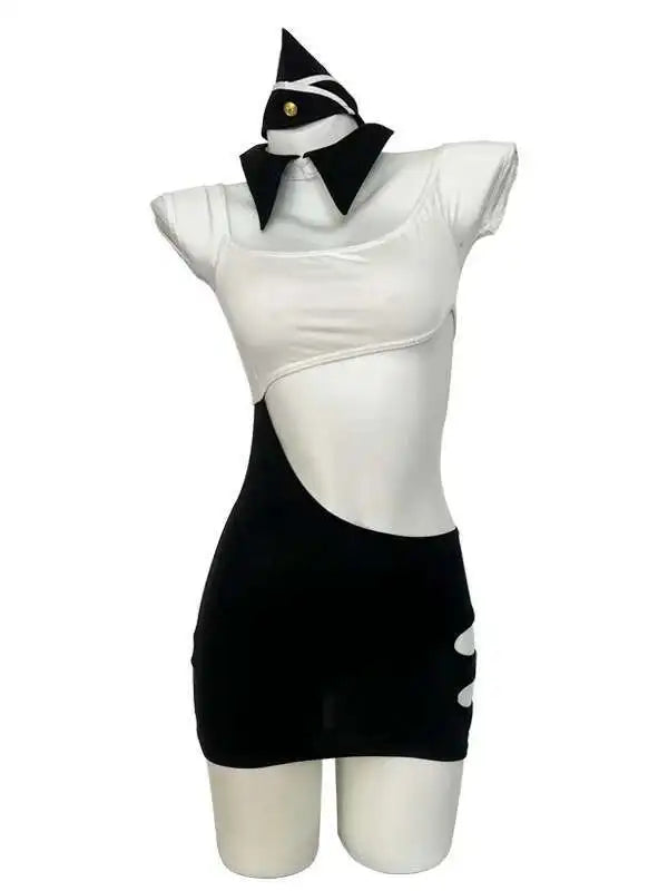 Sexy Strap Hollow Out Chest Secretary Tight Bag Hip Tank Mini Dress Pure Dress Elegant Sweet Korean Women 2025 New HI2D