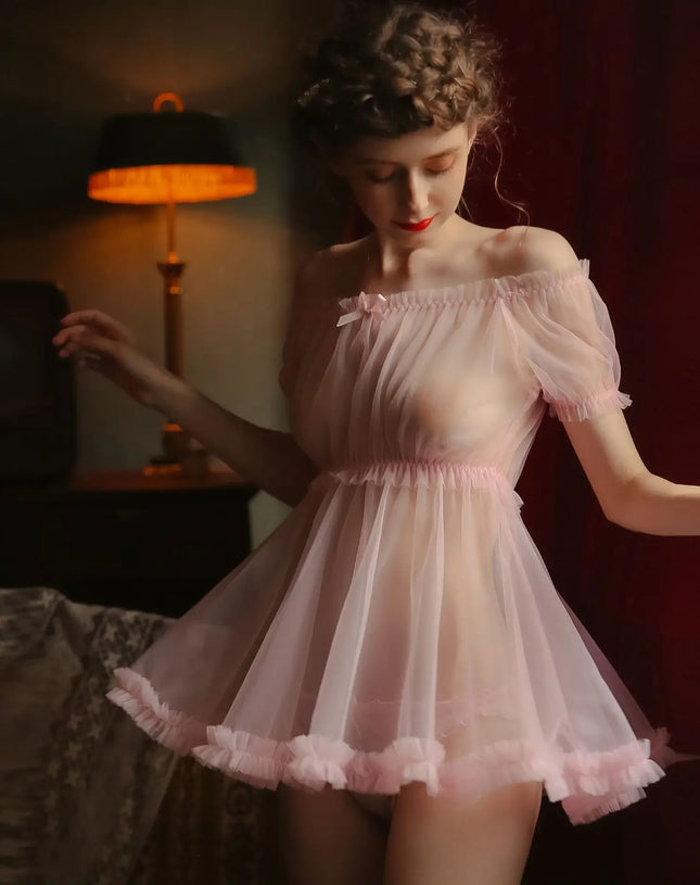 Sweet Sexy And Cute Lingerie Pajamas See-through Provocative Transparent Nightdress Free From Temptation Passion Suit