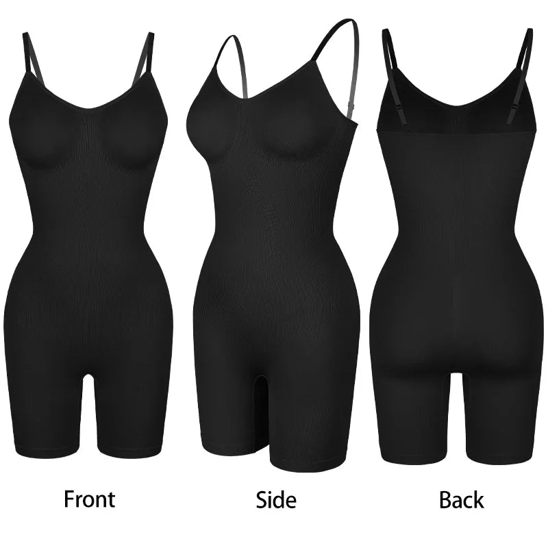 Seamless Tank Bodysuit Shapewear – Full-Body Slimming with Tummy Control, Anti-Chafing Shorts & Butt Lifter Waist Trainer