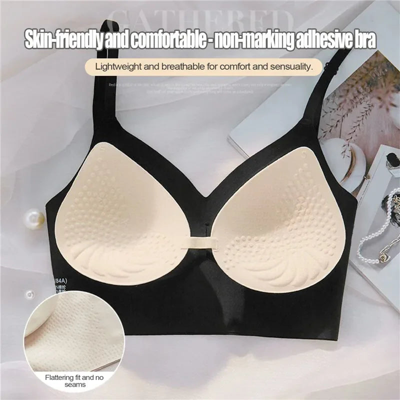 2024 Invisible Push Up Bra Backless Sexy Women Bras Low Cut Plunge Brassiere Open Back Wedding Underwear Seamless Lingerie