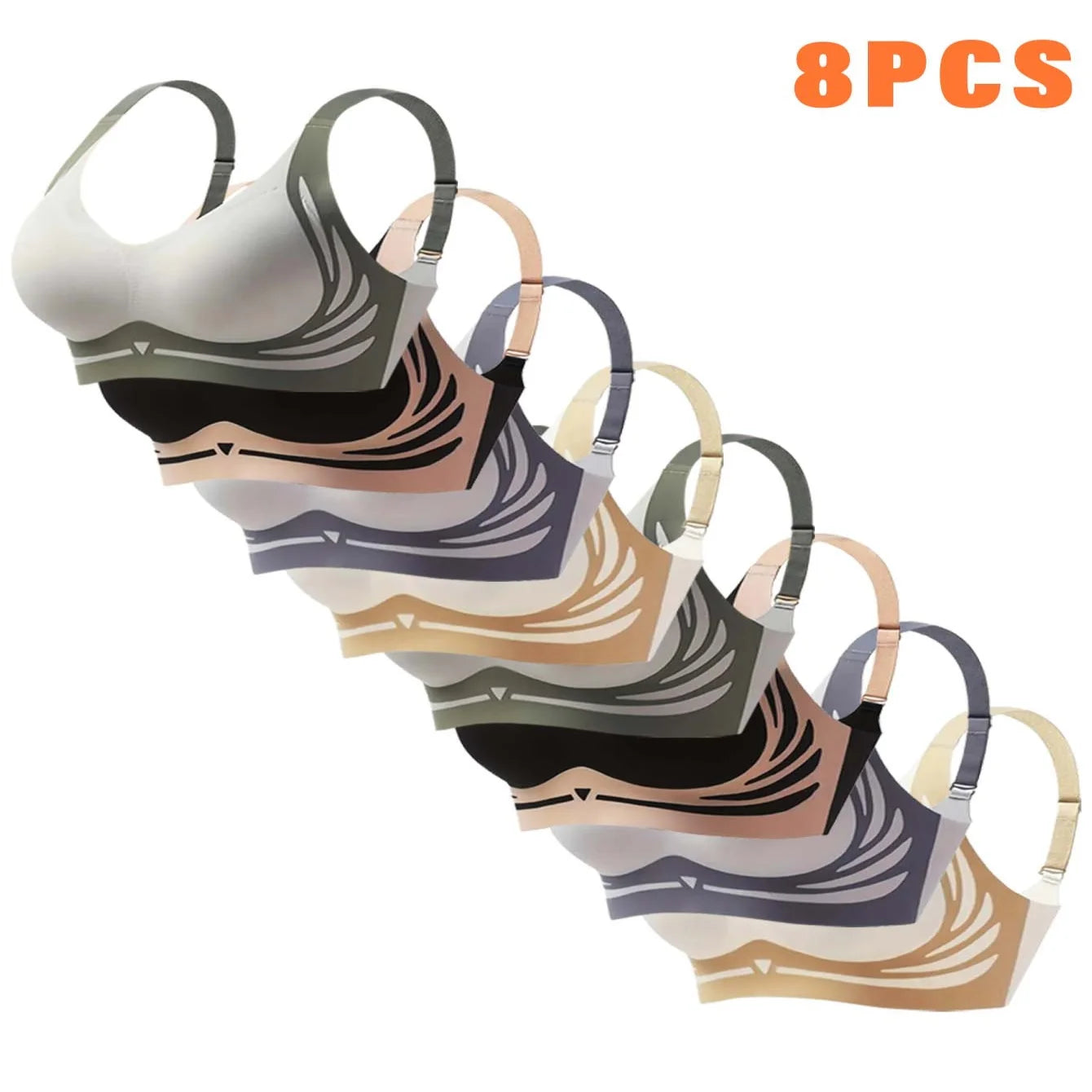 8-piece women's high-intensity sports bra - shock-absorbing and anti sagging design, breathable and elastic sports top