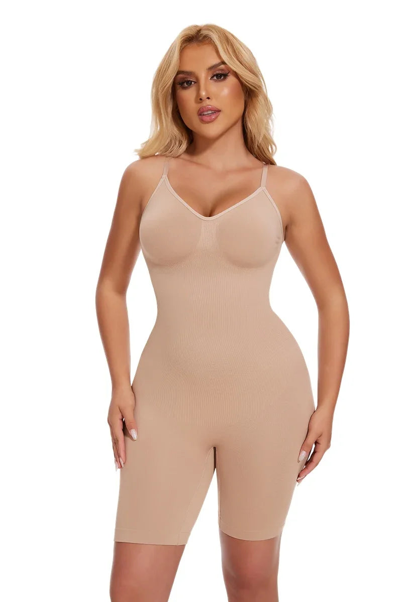 Seamless Tank Bodysuit Shapewear – Full-Body Slimming with Tummy Control, Anti-Chafing Shorts & Butt Lifter Waist Trainer
