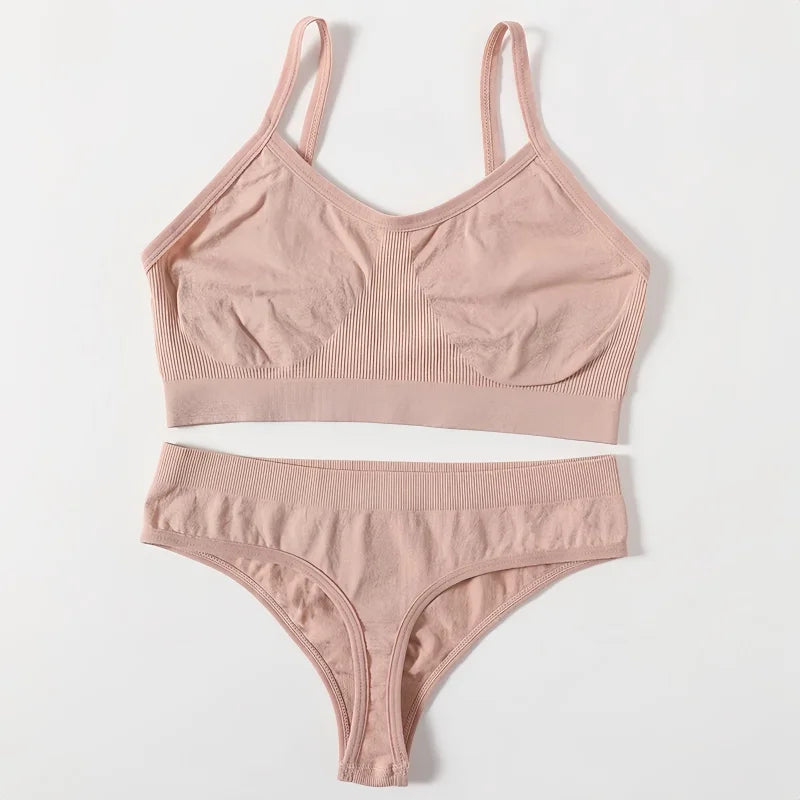 Seamless Ribbed Wireless Bralette Tank – Unlined Stretch Crop Top