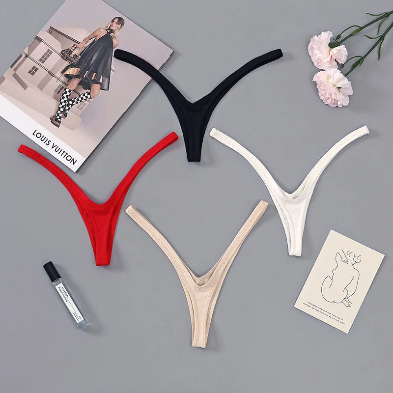 Women New Style Women Secret Clothes Deep V Thong Breathable Sexy Low Waist Brazilian Underwear Soft Thin Straps Women's Panties
