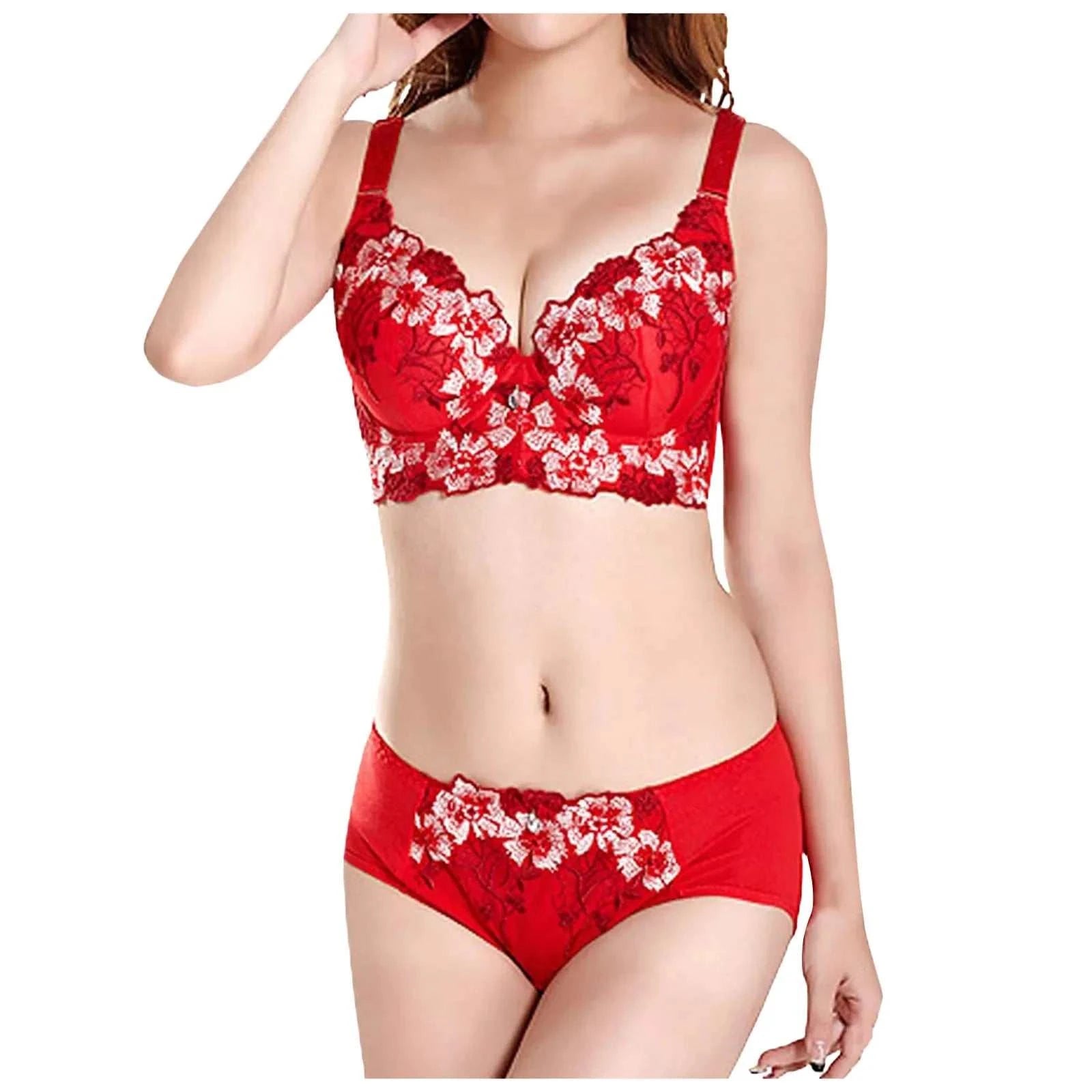 Underwear High Side Bra & Panty Set Women Cute Top And Bottom Set Underwear fashion casual print Women Comfortable Underwear