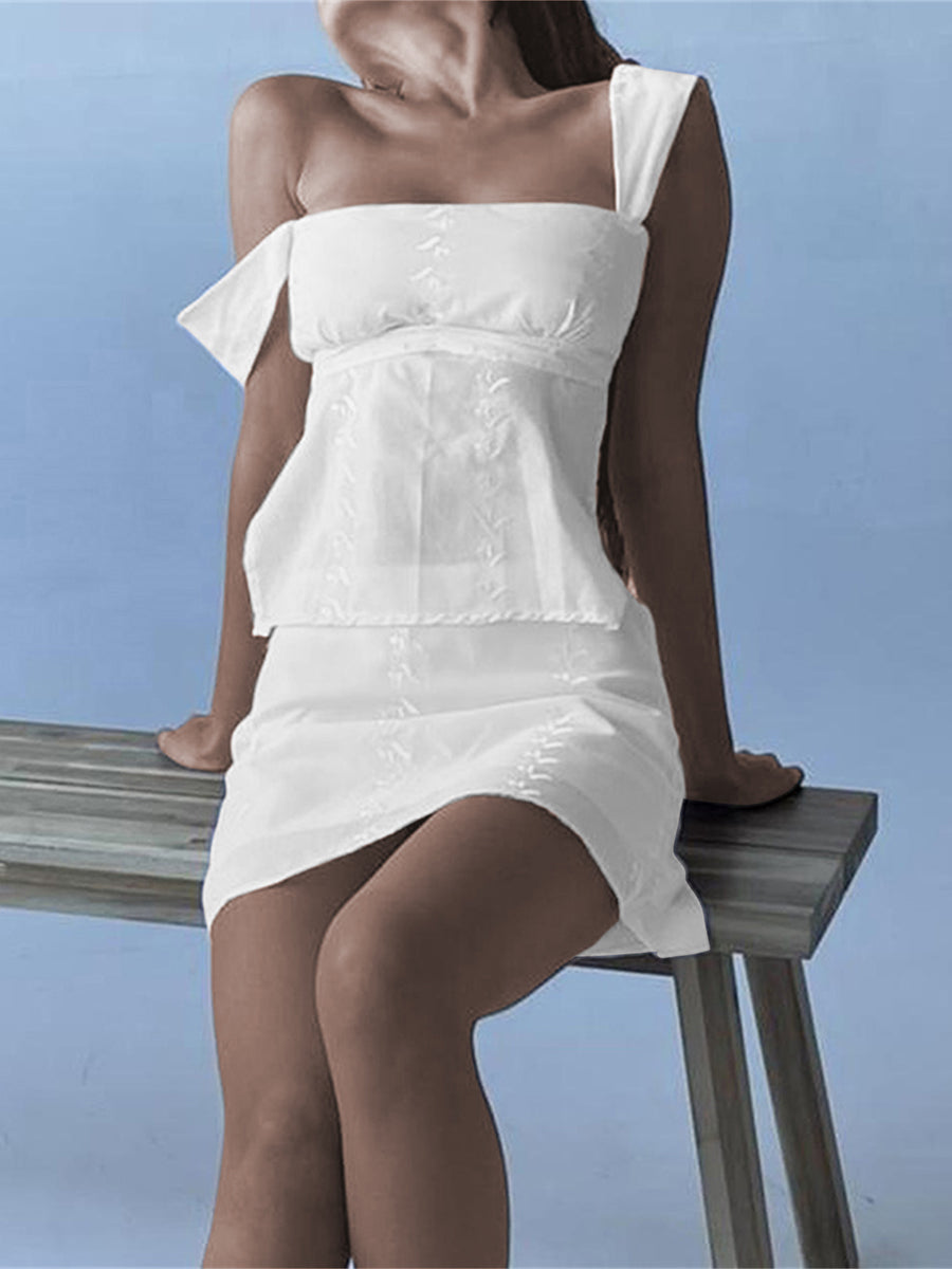 Women Camisole Sleeveless Backless Lacing Embroidery Summer Tops for Party Club