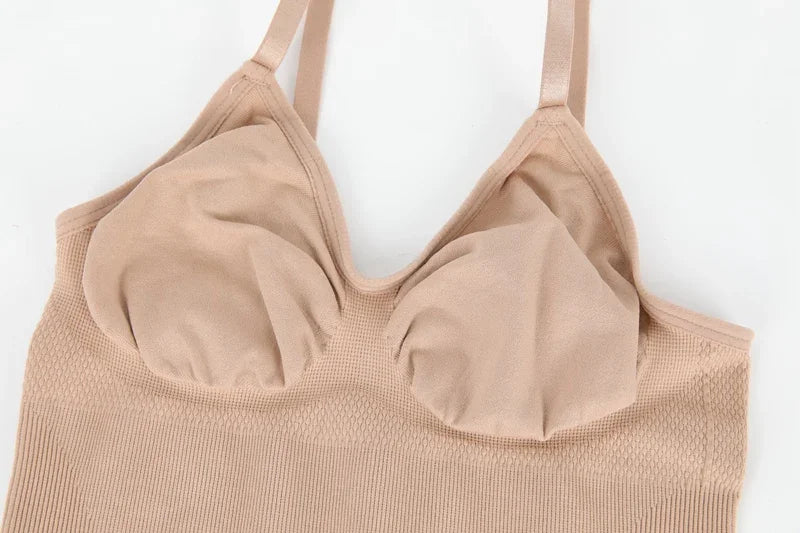 Seamless Tank Bodysuit Shapewear – Full-Body Slimming with Tummy Control, Anti-Chafing Shorts & Butt Lifter Waist Trainer