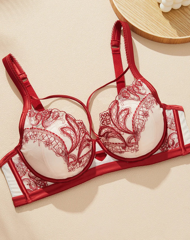 Embroidery Lace Unlined Anti-Sagging Summer Bra – Sexy Women’s Underwear (FW6043)