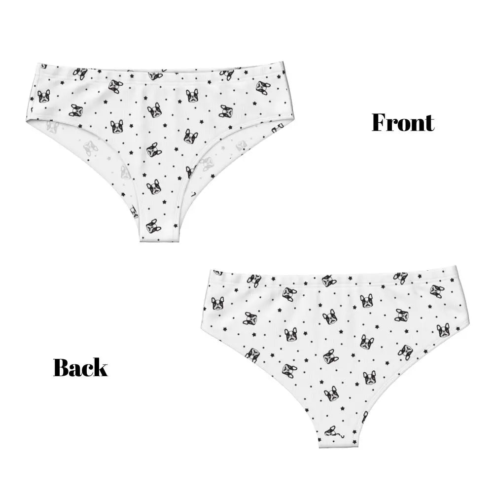 Custom Womens French Bulldog Christmas Santa Claus Brief Panties Female Stretch Underwear Underpants