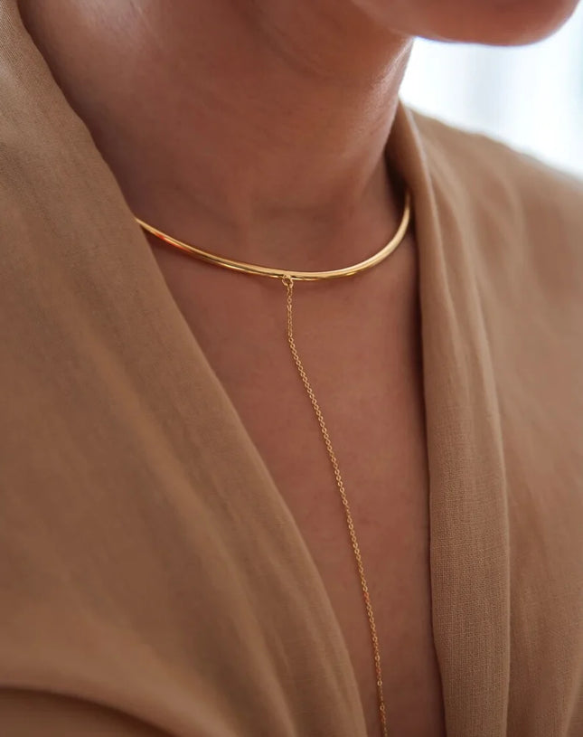 Stonefans Sexy Choker Body Chain Harness Collar Jewelry for Women Simple Metal Chain Body Necklace Bikini Decor Accessories