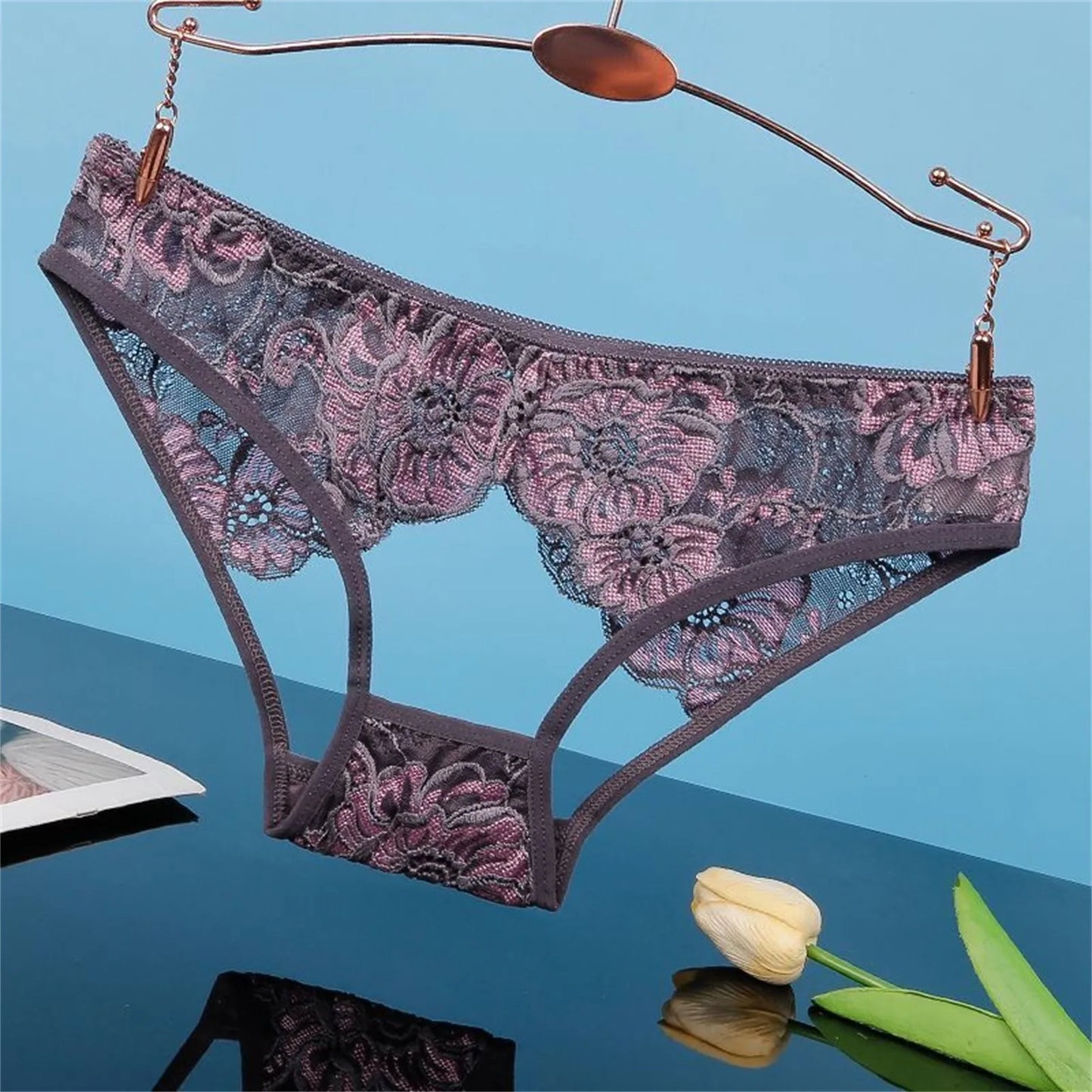 Sexy Hollow Out Underwear For Women Lace Low Waist Hipster Female Floral Embroidered Panties Underpants Sheer Thin Briefs