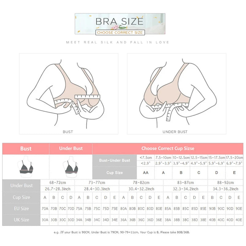 Silk Bra WomenFrench Silk Underwear Women Comfortable No Trace Mulberry Silk No Steel Ring Triangle Cup Bra Lenceria Para Damas