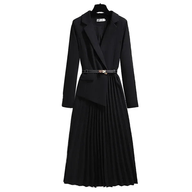 Elegant Slimming Long Sleeve Dress For Women 2024 Autumn New Style French Suit Style Warm Soft System Clothing