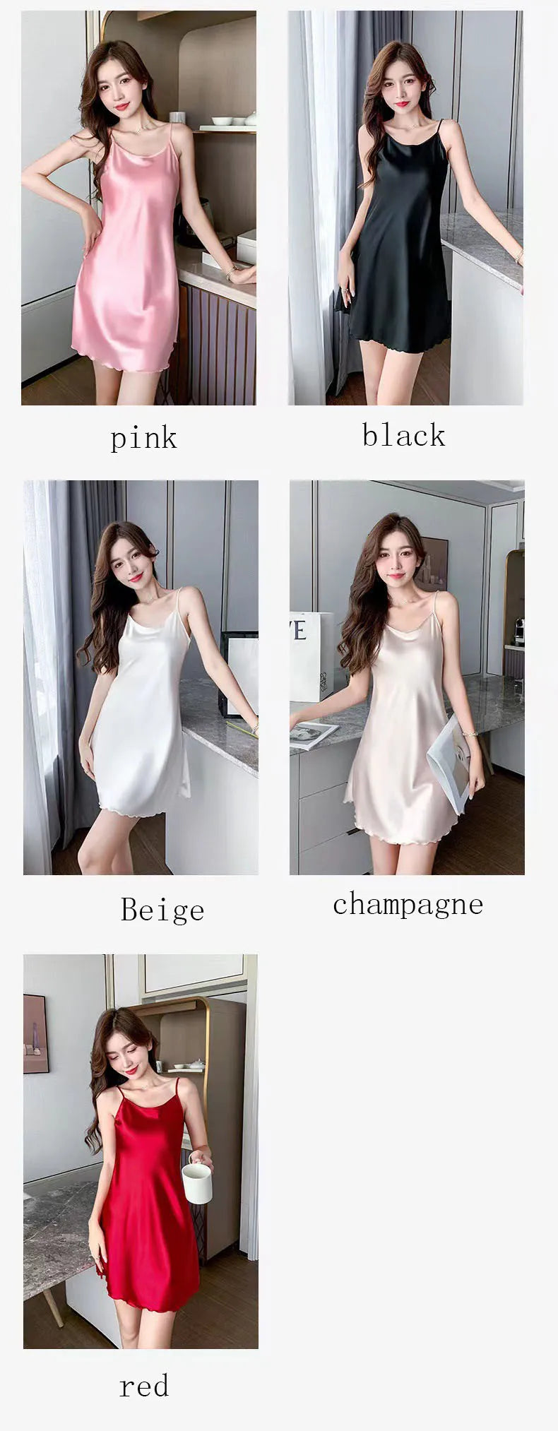 Silk Backless Slip Nightgown – Sexy Summer Sleepwear for Women