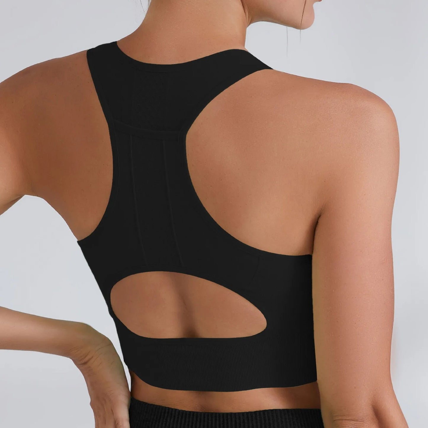 Women Sports Underwear Tight Gym Workout Crop Top Yoga Vest Shockproof With Chest Pad High Strength Fitness Clothing Sports Bra