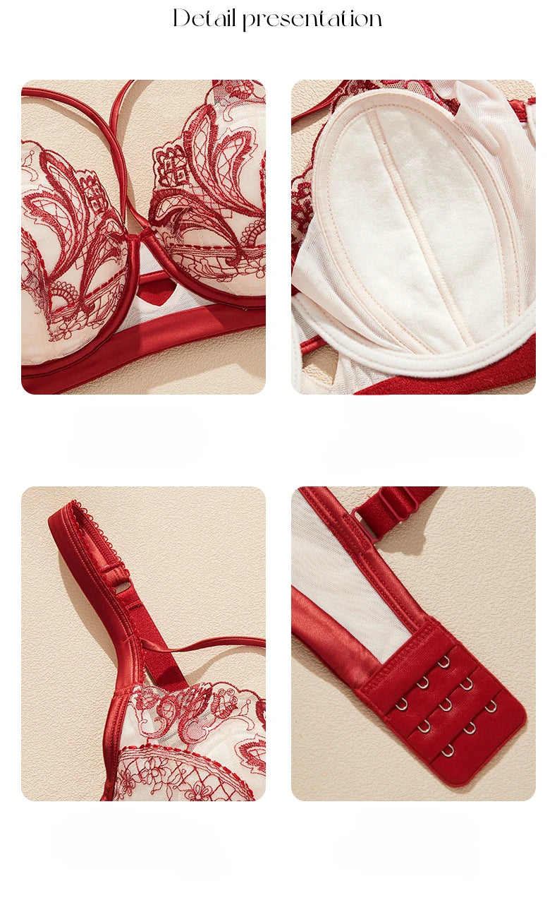 Embroidery Lace Unlined Anti-Sagging Summer Bra – Sexy Women’s Underwear (FW6043)