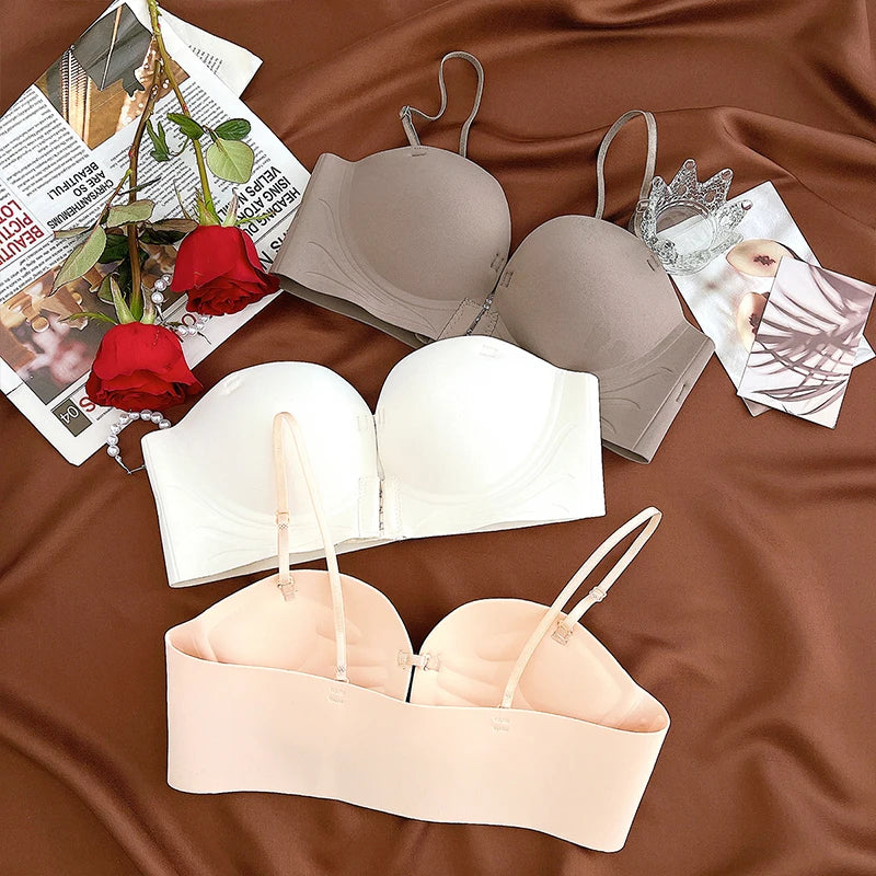 Front-Closure Wireless Cross-Back Posture Support Sports Bra – Breathable Comfort Underwear