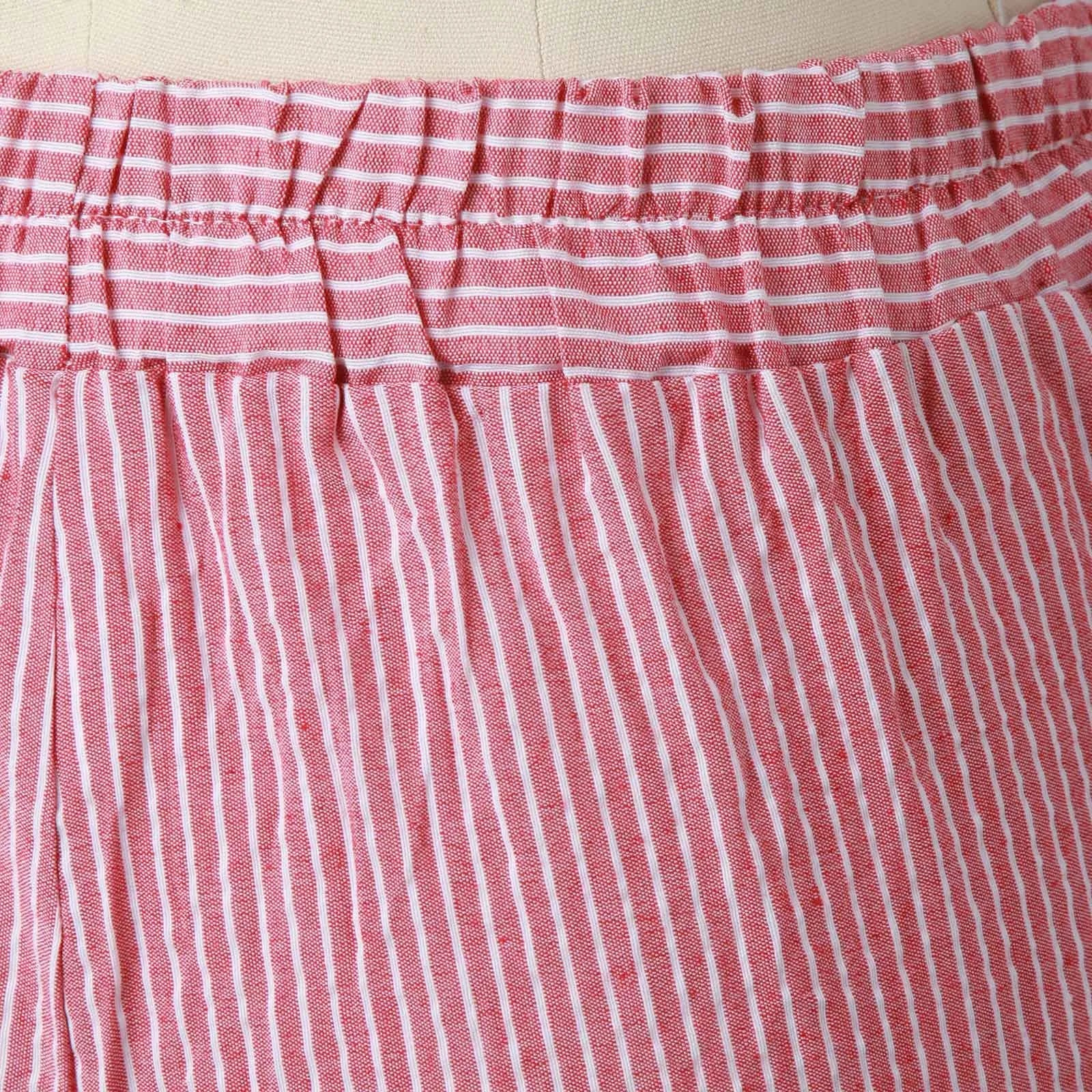 Long Linen Pants Women Women Summer Fashion Striped Print Button Casual Versatile Loose High Waist Yoga Dress Pants For Women