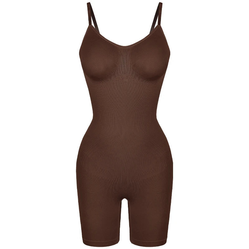 Seamless Tank Bodysuit Shapewear – Full-Body Slimming with Tummy Control, Anti-Chafing Shorts & Butt Lifter Waist Trainer