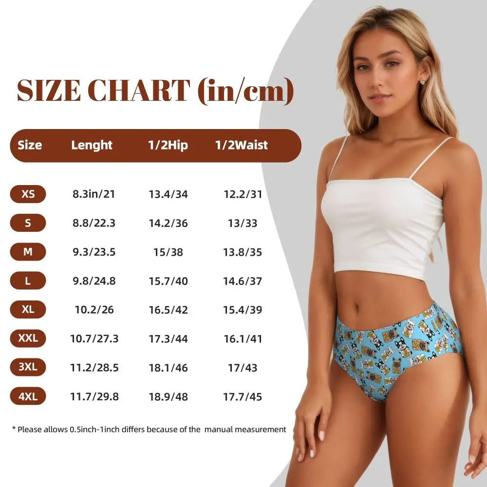Custom Womens French Bulldog Christmas Santa Claus Brief Panties Female Stretch Underwear Underpants