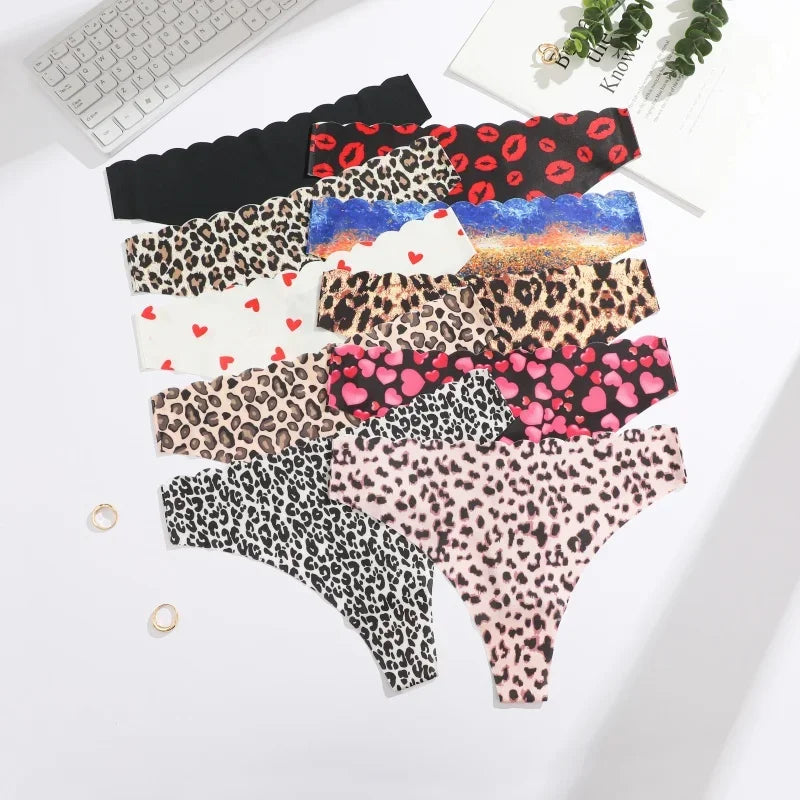 6PCS Seamless Hollow Heart Thong Set – Soft Breathable Hip-Covering Panties for Women