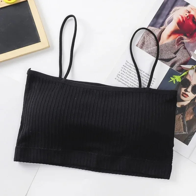 Women’s Cotton Seamless Tube Top Crop Bra – Comfort Sports & Sexy Loungewear