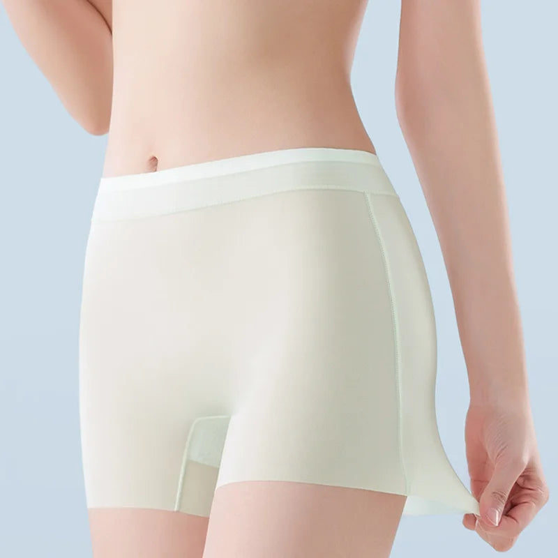3PCS Ice Silk Ultra-Thin High Waist Boxer Briefs – Seamless Quick-Drying Plus Size Panties for Women