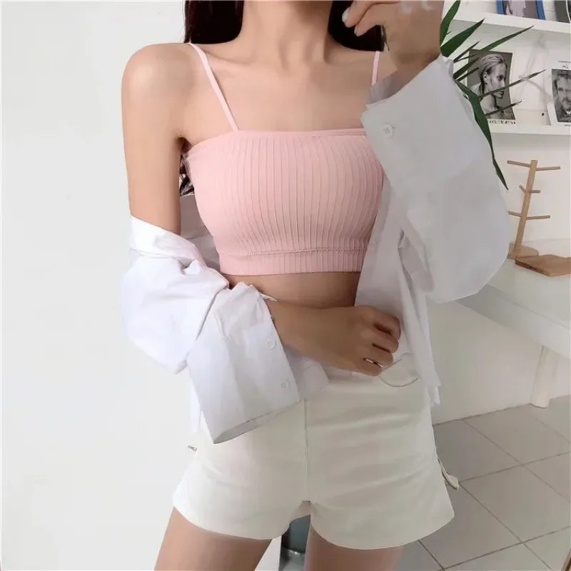 Women’s Cotton Seamless Tube Top Crop Bra – Comfort Sports & Sexy Loungewear