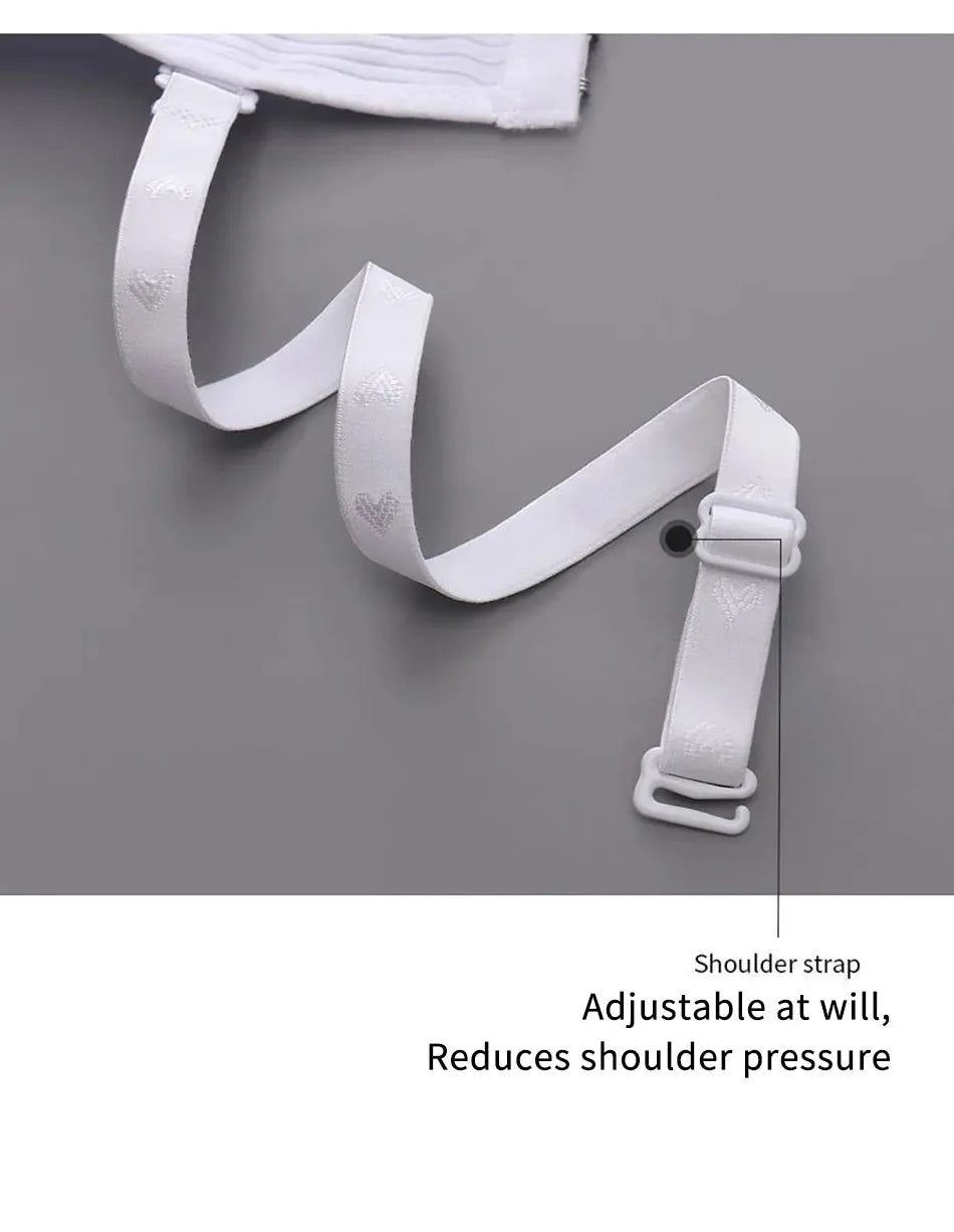 Cotton Women's AB Cup Bra Underwear Wireless Gathering Comfortable V-Bra Women's Upward Push Underwear