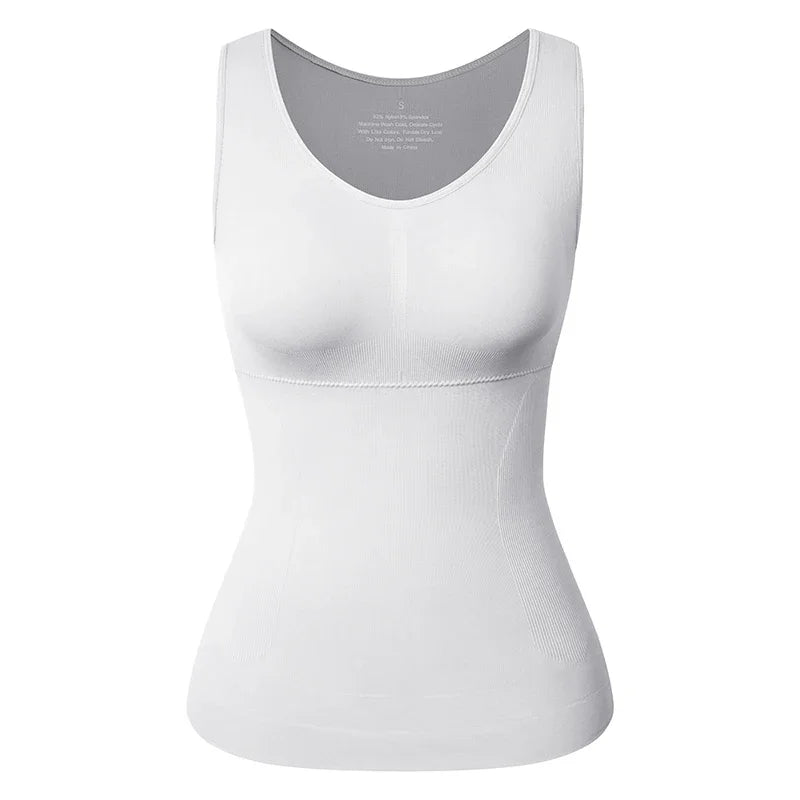 Tank Tops Camisole with Built in Padded Bra Vest Cami Shelf Bra Women Casual Wide Strap Tank Top with Built in Removable Bra
