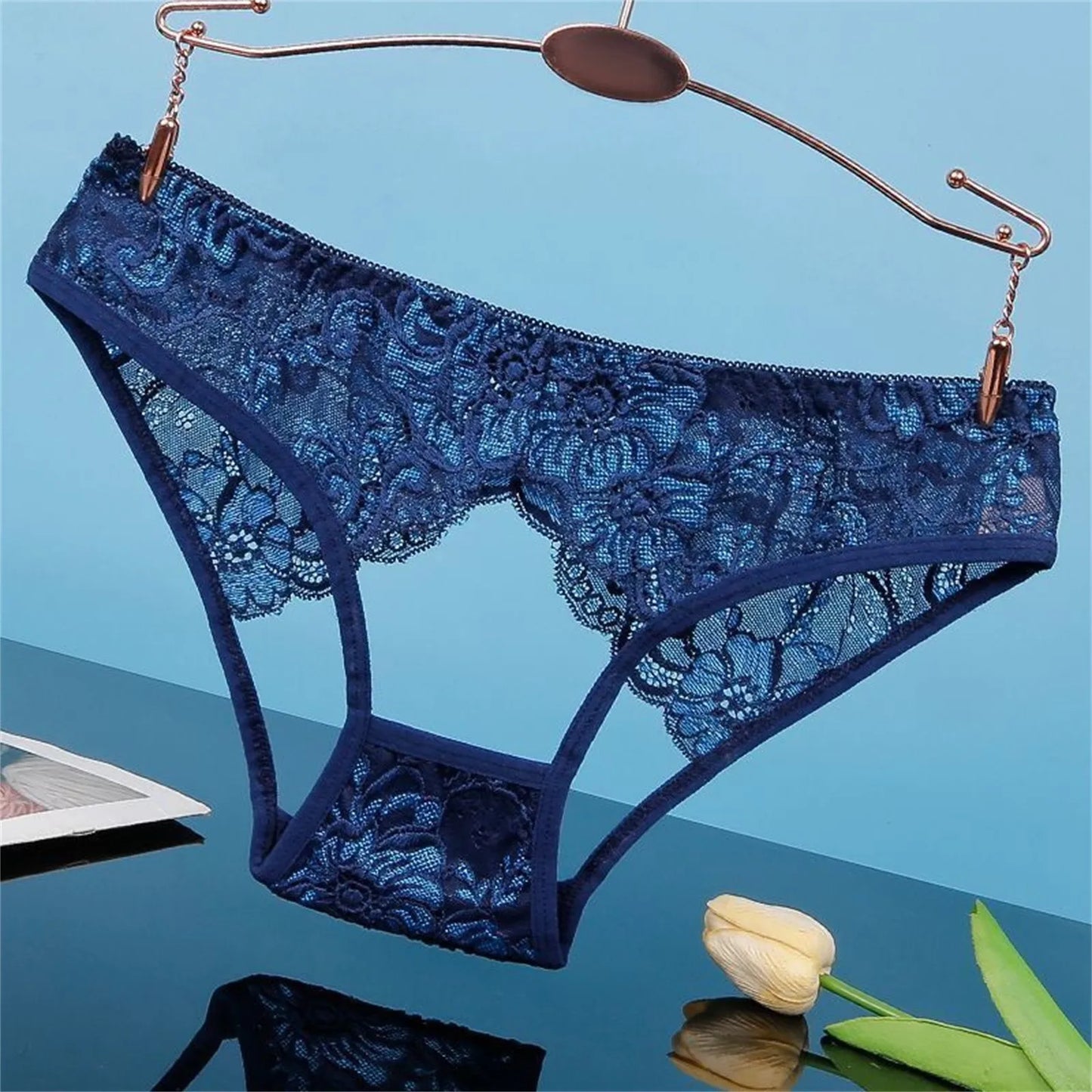 Sexy Hollow Out Underwear For Women Lace Low Waist Hipster Female Floral Embroidered Panties Underpants Sheer Thin Briefs
