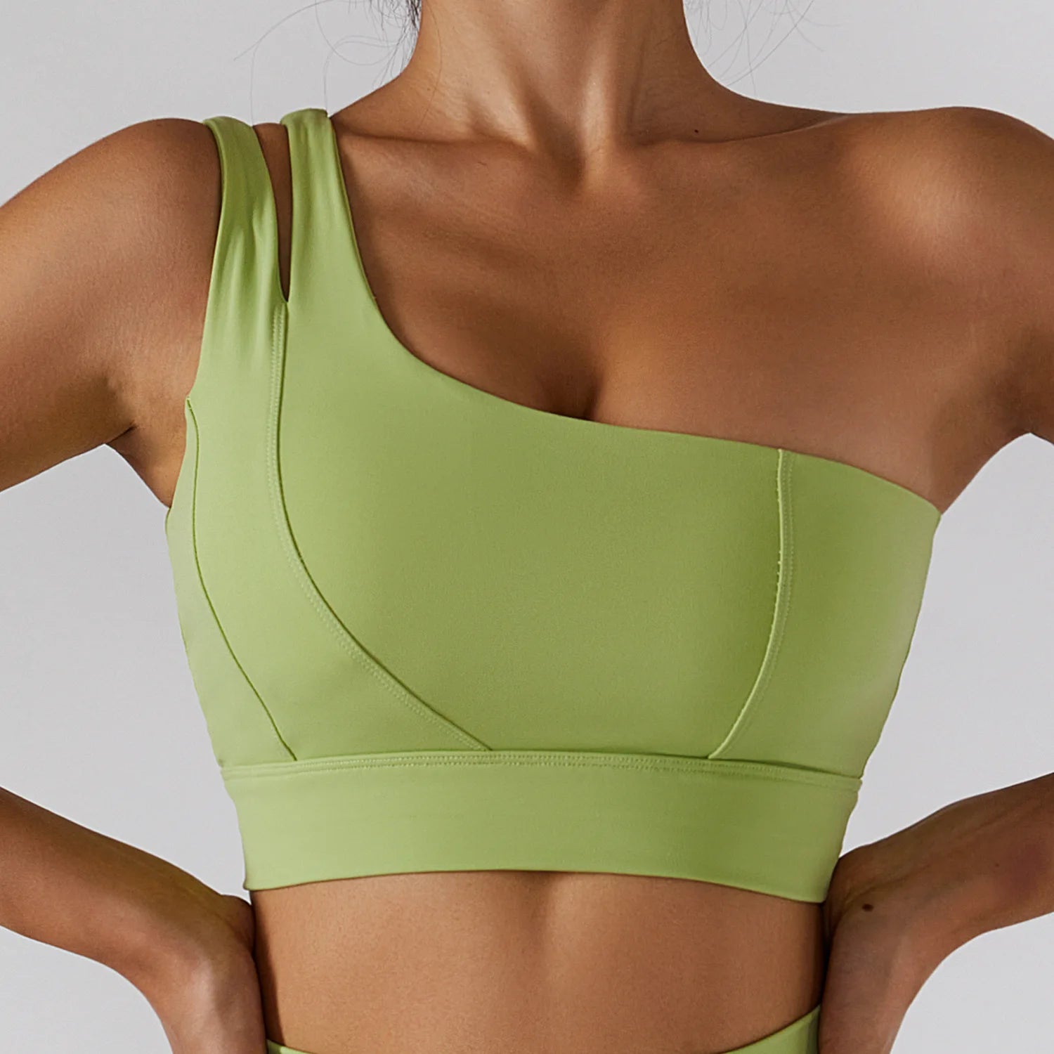 One-Shoulder Push-Up High-Impact Sports Bra – Sexy Gym & Running Vest