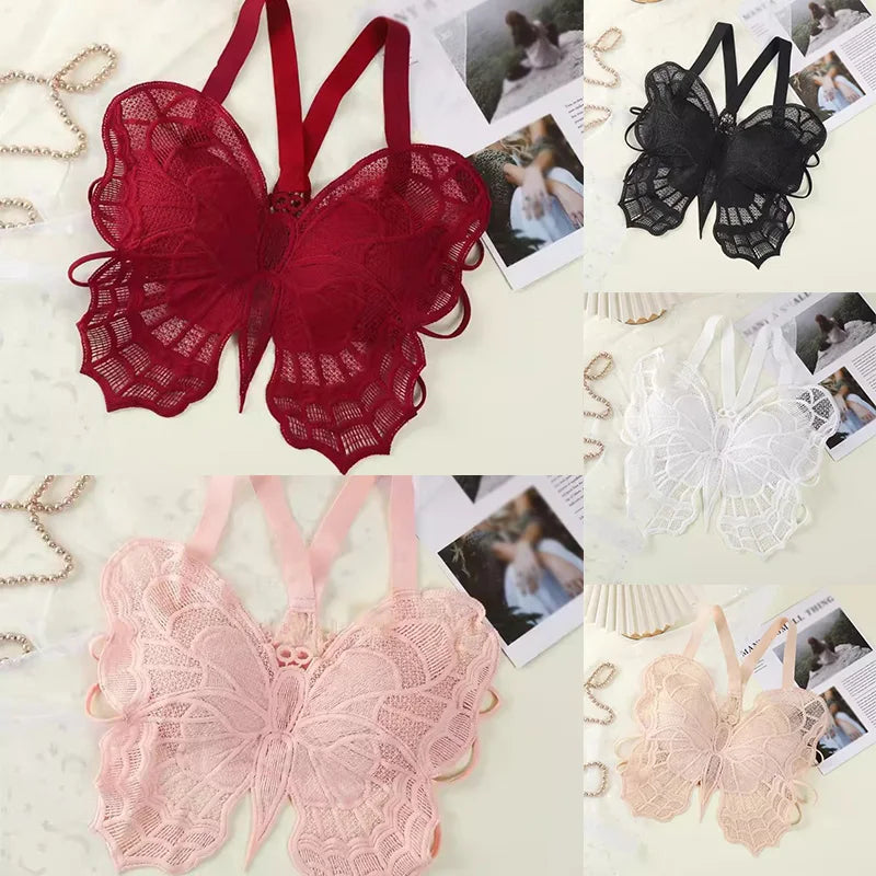 Summer Lace Butterfly Slim Sexy Exposed Navel Padded Camisole TankTop