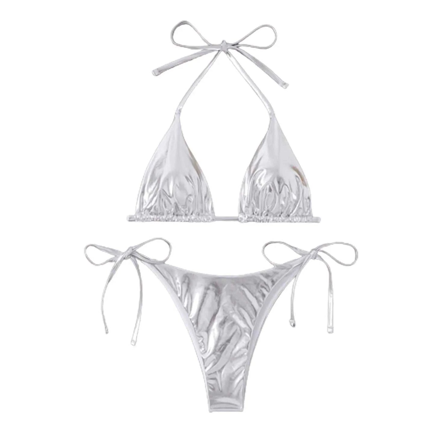 2023 New Mini Swimsuit Biquini Sexy Split Bikini Two Piece Swimsuit Looks Thin Sexy Swimsuit Set Triangle Cup Swimming Beachwear