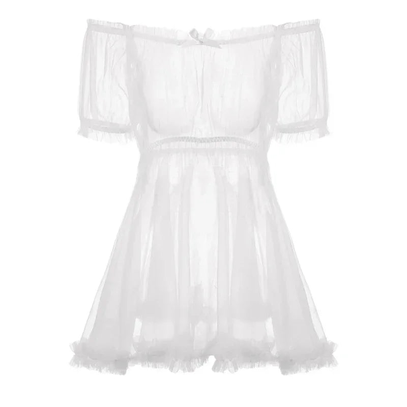 Sweet Sexy And Cute Lingerie Pajamas See-through Provocative Transparent Nightdress Free From Temptation Passion Suit