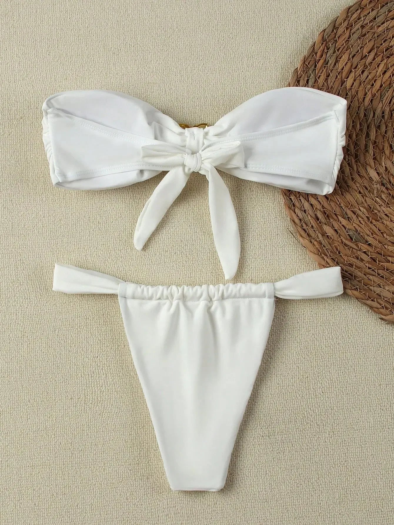 "2025 Sexy Bandeau Push-Up Bikini Set - Brazilian Thong Swimwear for Women"