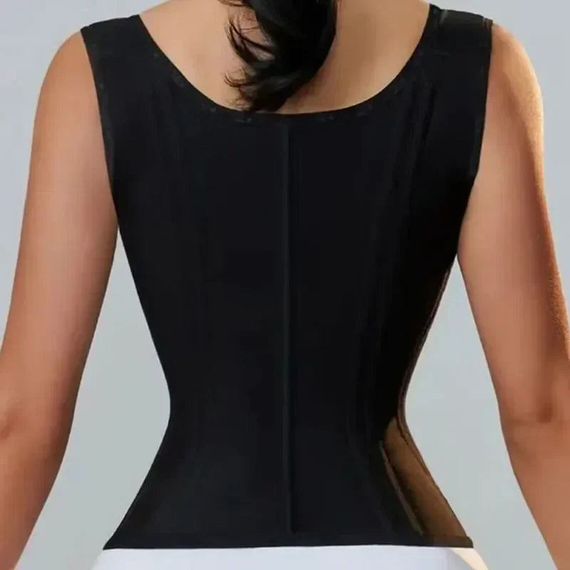 Colombian Double-Compression Shapewear Vest – Adjustable Zipper & Hook-and-Eye Waist Trainer Corset