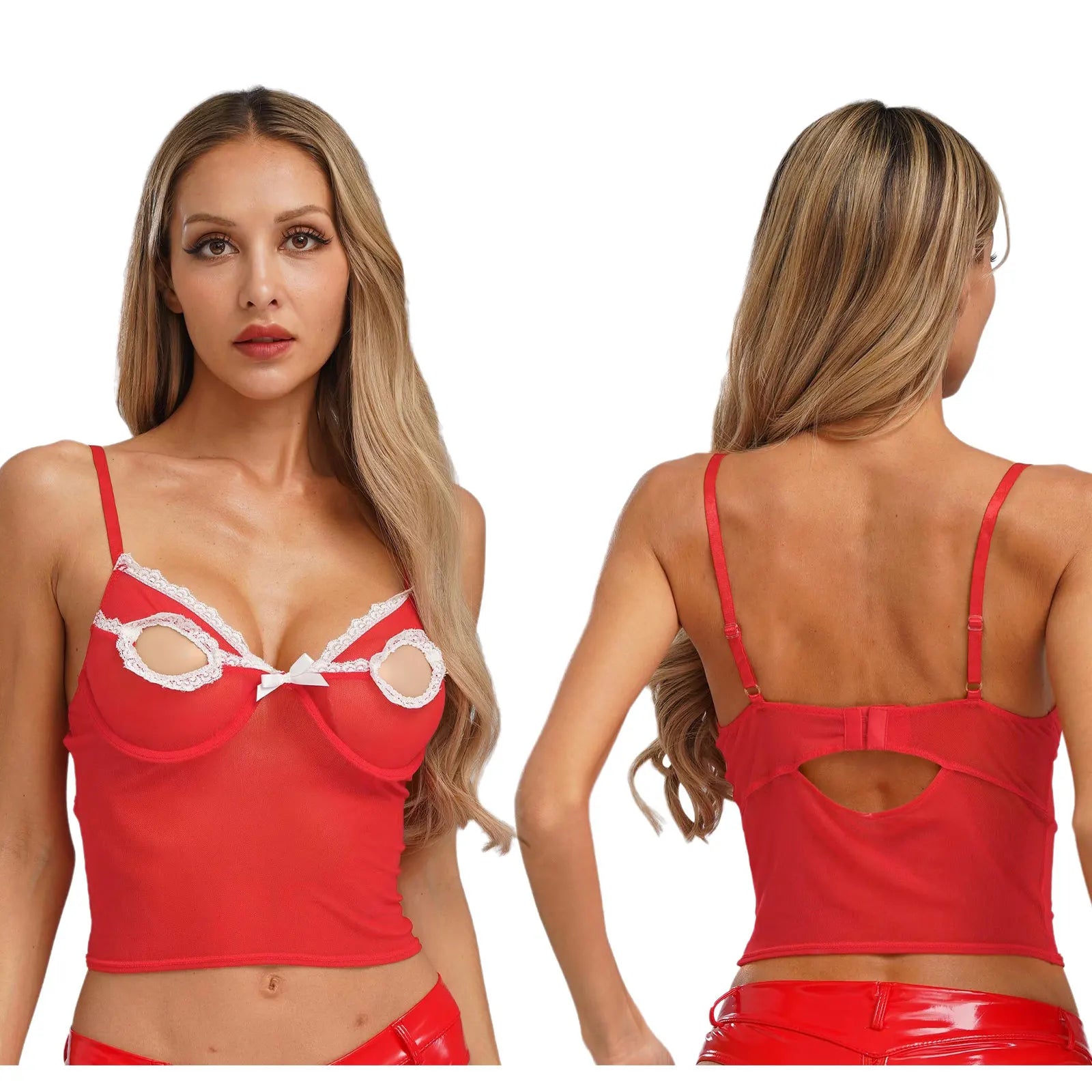 night club  Bra Sexy Vest Tops Pad-free Underwired Bare Breast
