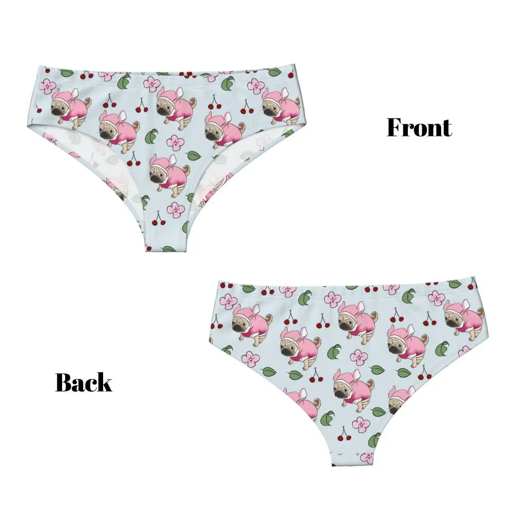 Custom Womens French Bulldog Christmas Santa Claus Brief Panties Female Stretch Underwear Underpants